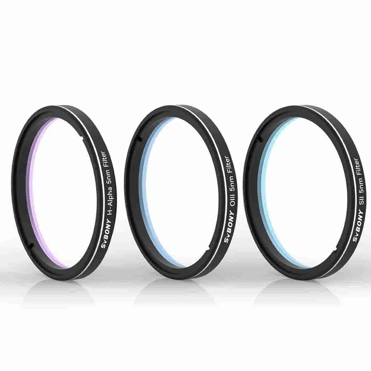 Narrowband Filter sett – H-Alpha, OIII, SII – 1.25" / 2"