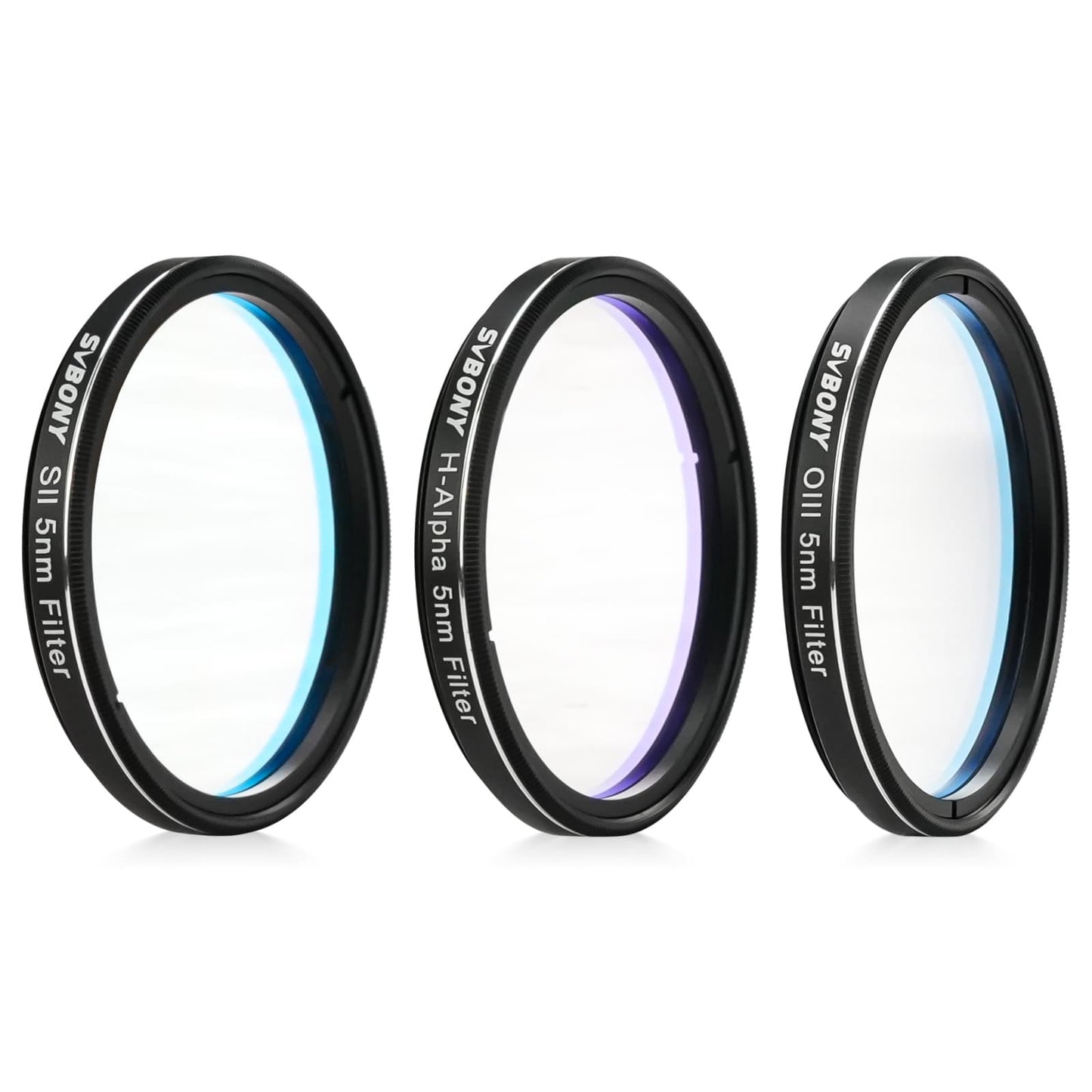 Narrowband Filter sett – H-Alpha, OIII, SII – 1.25" / 2"